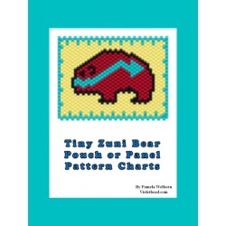 Tiny Zuni Bear Mini Tapestry Beading Pattern Chart