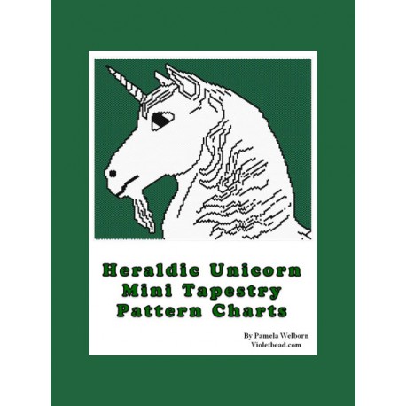 Heraldic Unicorn Mini Tapestry Beading Pattern Chart