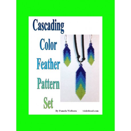 Cascading Color Beaded Feather Pattern Set