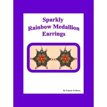 Sparkly Rainbow Medallion Earrings