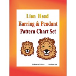 Lion Head Pendant & Earring Pattern Chart Set