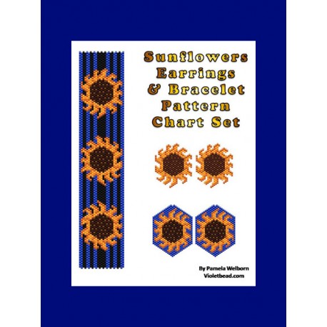 Sunflower Earring & Bracelet patterns set 2023