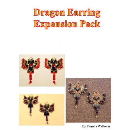 Six Alternate Beaded Dragon Earring Pattern Charts