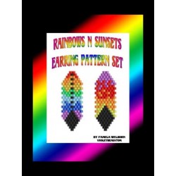 Rainbows N Sunsets Beaded Feather Earring Pattern Set