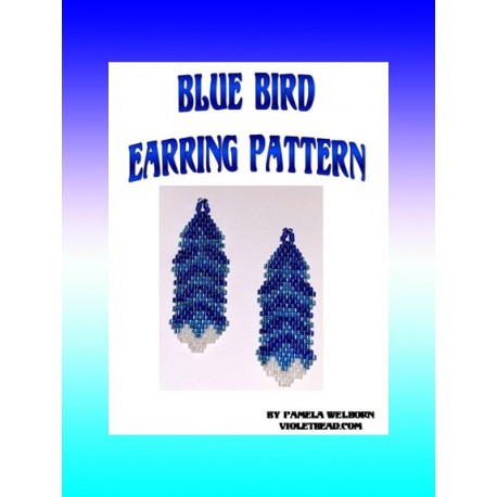 Bluebird Beaded Feather Earring Pattern