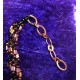 Hand Beaded Raspberry Metallic & Matte Copper Spiral Bracelet