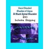 Hand Beaded Shades of Aqua & Black Spiral Bracelet