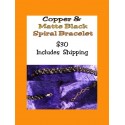Hand Beaded Copper Matte & Black Spiral Bracelet