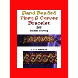 Hand Beaded Firey S Curves Bracelet