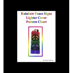 Rainbow Peace Signs Lighter Cover pattern chart