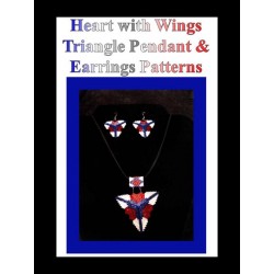 Heart with Wings Triangle Pendant & Earring Patte