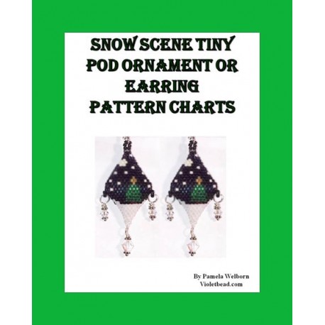 Snow Scene 3D Peyote Pod earring or tiny ornament pattern