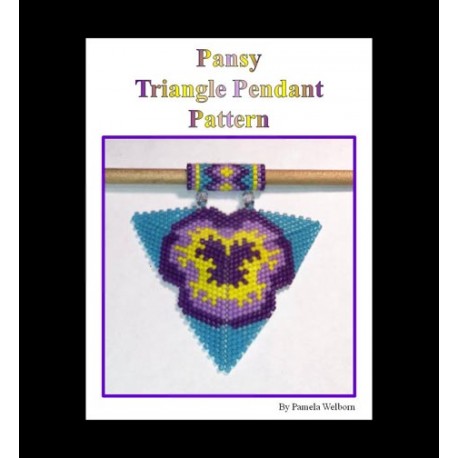 Pansy Triangle Pendant Pattern with word chart
