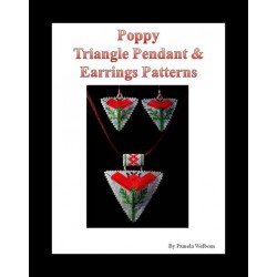 Poppy Triangle Pendant & Earring Patte with word chart