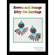 Brown and Orange Kitty Cat Earrings