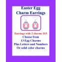 Hand Beaded Easter Egg Charm Earrings WITH TWO CHARMS ONLY