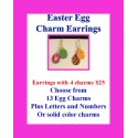 Hand Beaded Easter Egg Charm Earrings WITH FOUR CHARMS ONLY