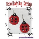 Bead Netted Lady Bug Earrings