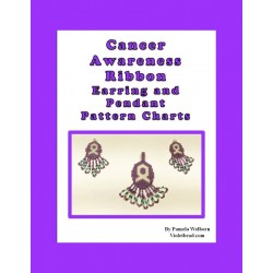 Cancer Awareness Ribbon Earring and Pendant Beading Patterns Set