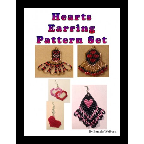 Hearts Earring Pattern Set Beading Patterns