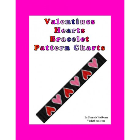 Valentines Hearts Bracelet Bead Pattern Chart
