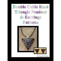 Double Celtic Knotwork Triangle Pendant & Earring Pattern with Word Chart