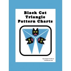 Black Cat Triangle Pendant Pattern with word chart