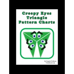 Creepy Eyes Triangle Pendant Pattern with word chart