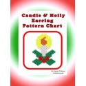 Candle with Holly Earring Pattern Chart