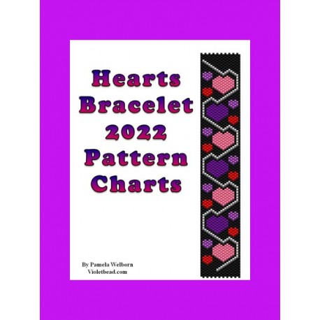 Hearts 2022 Bracelet Bead Pattern Chart