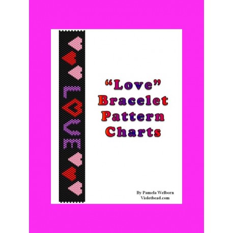 "LOVE" Bracelet Bead Pattern set Charts