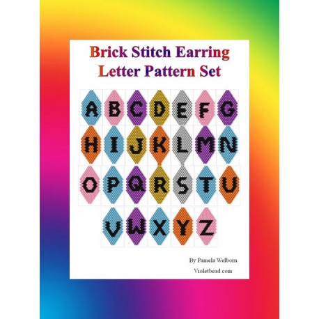 Brick or Peyote Stitch Letter Earring/Charm Patterns