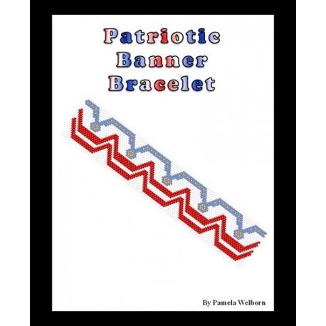 Patriotic Banner Bracelet Bead Pattern Chart