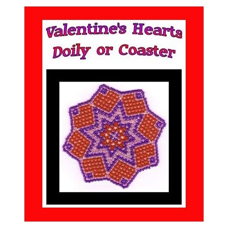 Bead Netted Valentine Hearts Doily or Coaster Tutorial