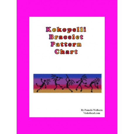 Kokopelli Dancing Bracelet Bead Pattern Chart